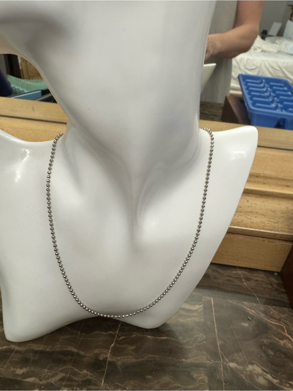 Delicate Silver Chain Necklace with Clasp 18”